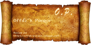 Offák Pongor névjegykártya